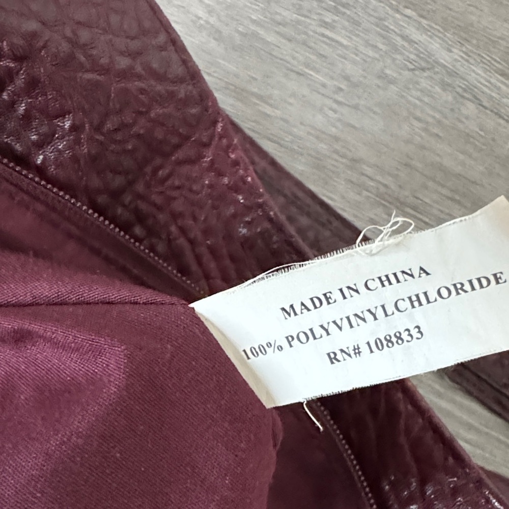 Burgundy Faux Leather Hobo Bag - Picture 6 of 11